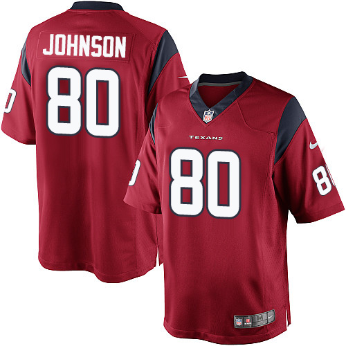 Youth Elite Andre Johnson Nike Jersey Red Alternate - #80 NFL Houston Texans